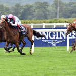 Enable, Crystal Ocean and Waldgeist in the King George Credit: Racingfotos.com
